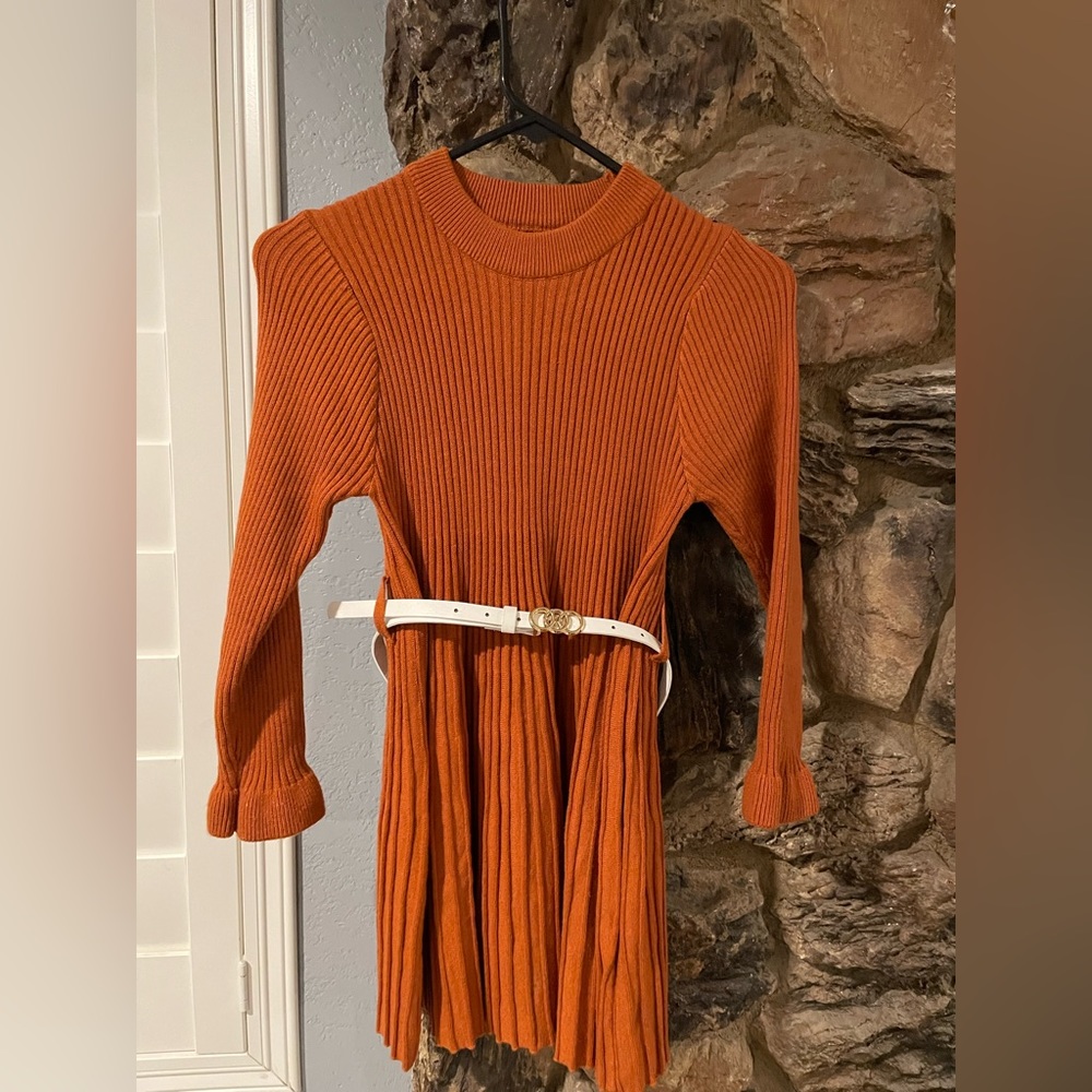 Girls sweater dress size 3xl = size 8 brand is sparkle in pink.